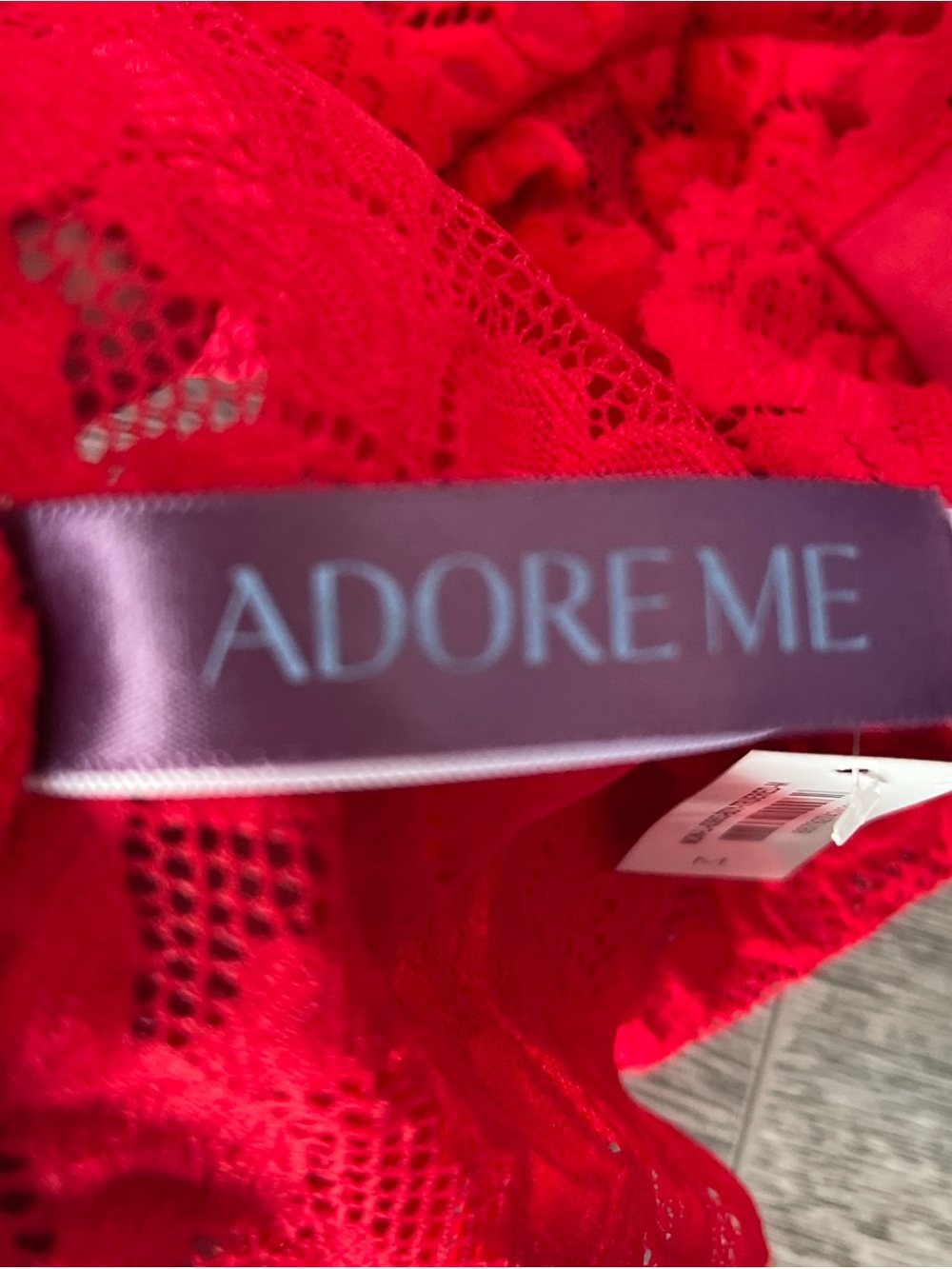 Adore Me Red Floral Lace Halter Teddy - Picture 4 of 6
